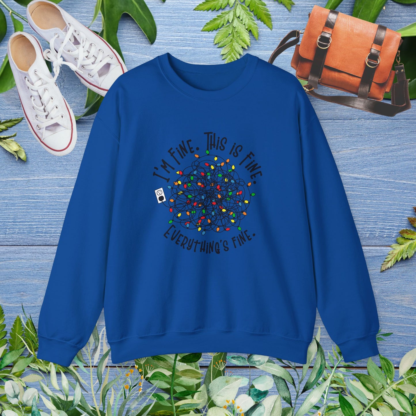 Everything Is Fine Unisex Heavy Blend™ Crewneck Sweatshirt - furevermama
