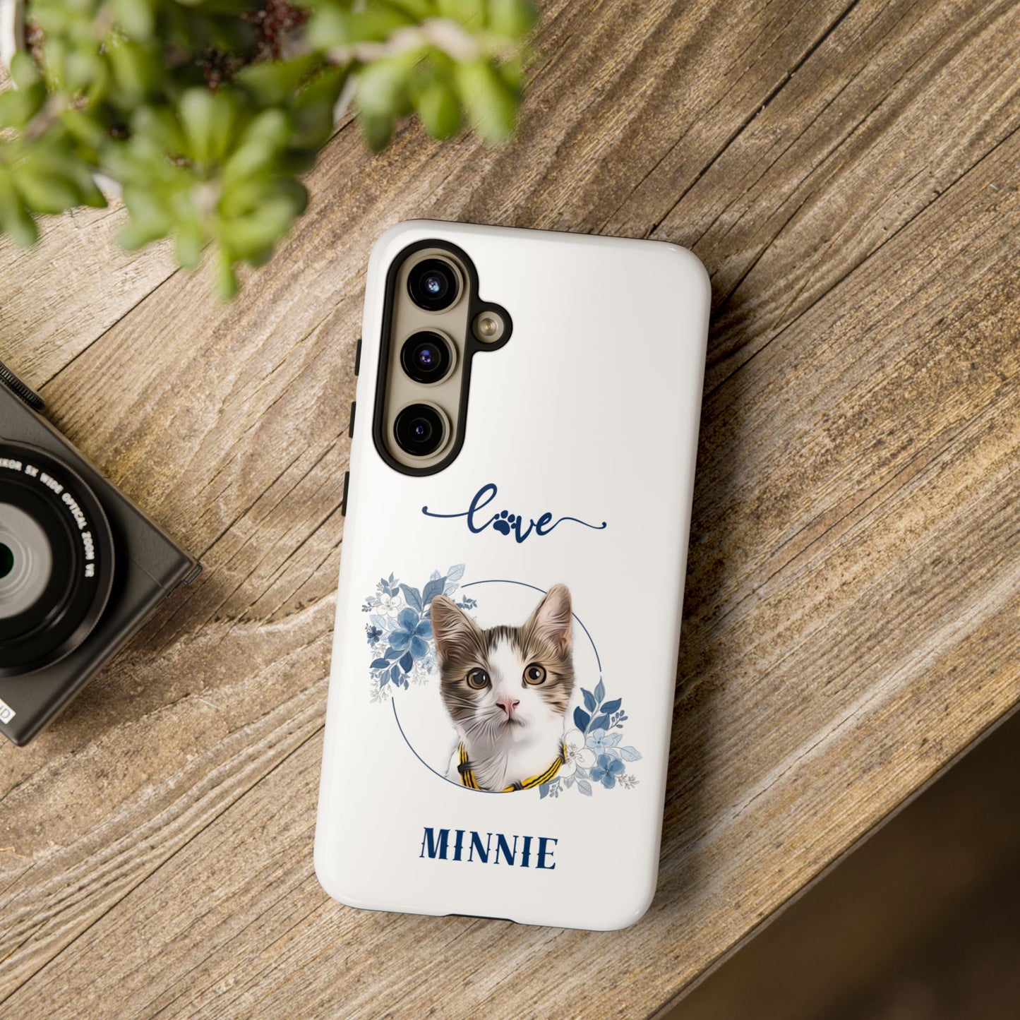 Custom Pet Portrait In Flower Circle Phone Case - furevermama