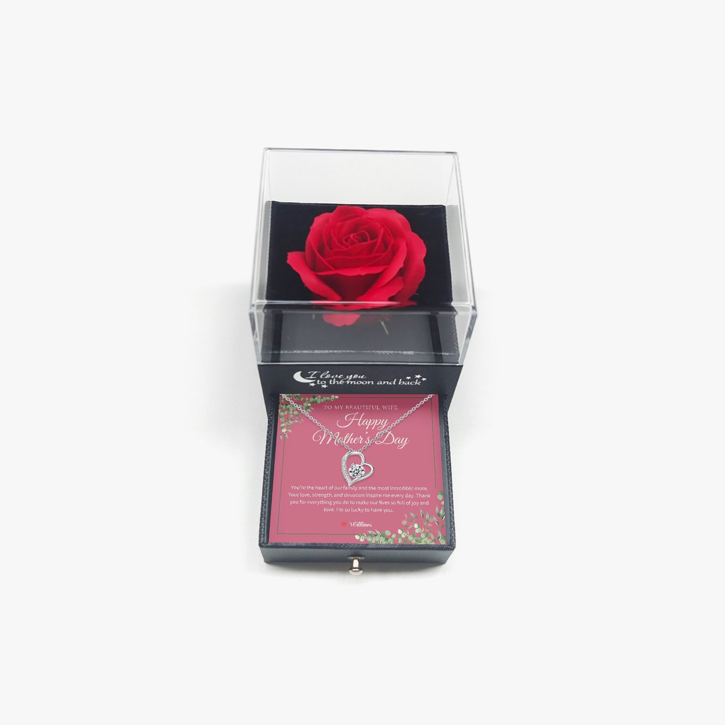 Zirconia Necklace with Gift Box - To My Beautiful Wife - furevermama