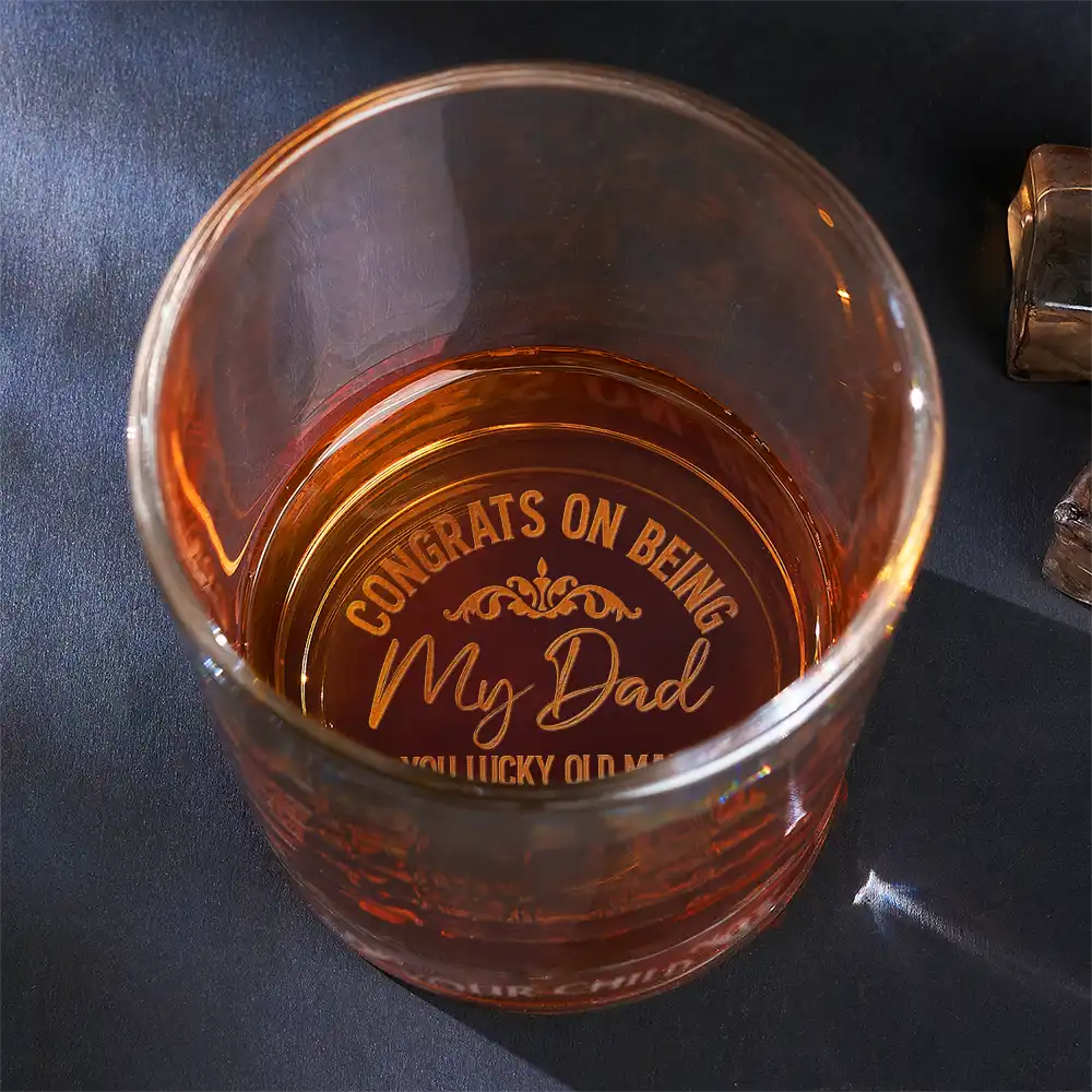 Congrats On Being My Dad From The Reason You Drink - Personalized Engraved Whiskey Glass - furevermama