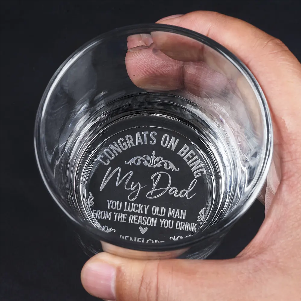 Congrats On Being My Dad From The Reason You Drink - Personalized Engraved Whiskey Glass - furevermama