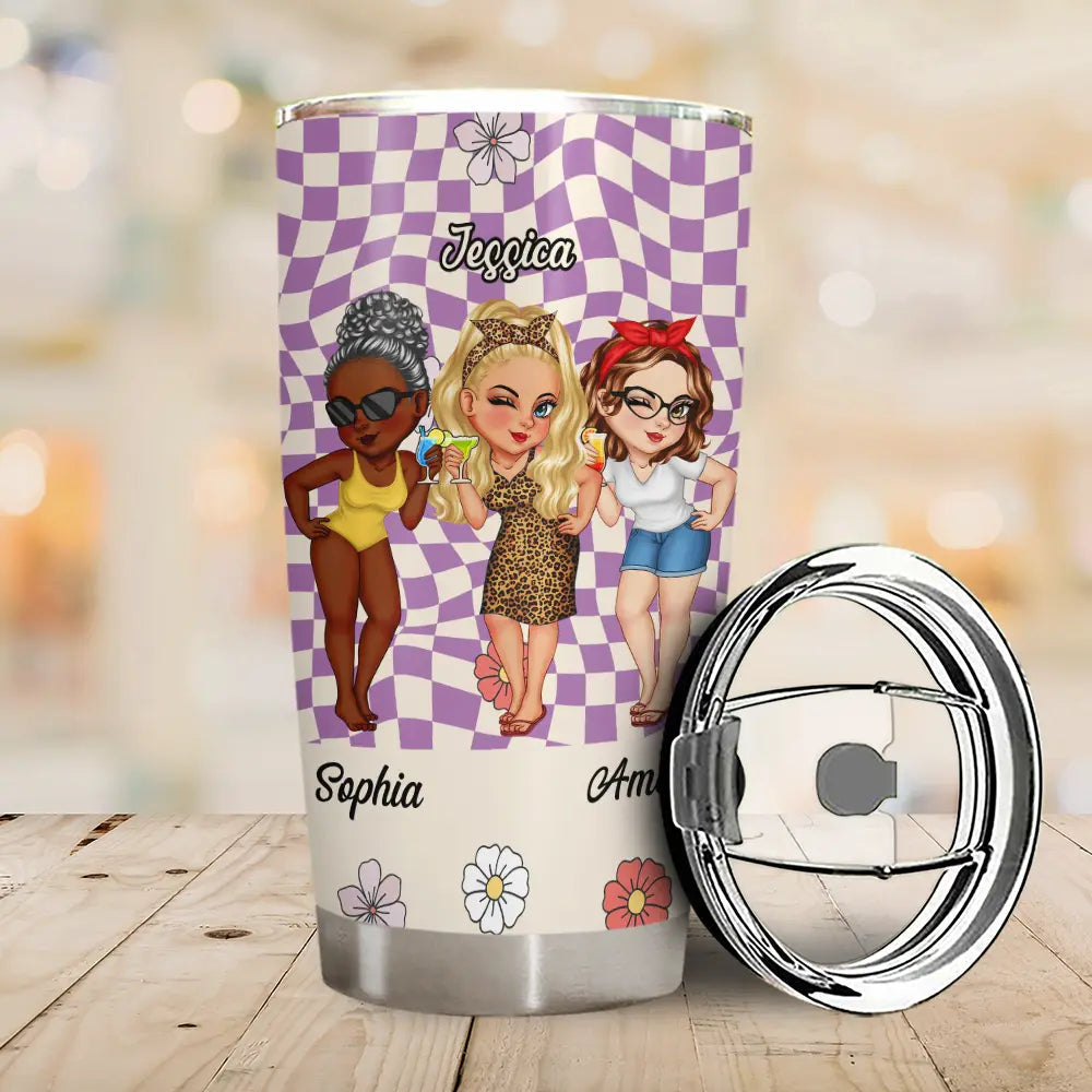 Because Of You I Laugh A Little Harder Women Best Friends - Personalized Tumbler - furevermama