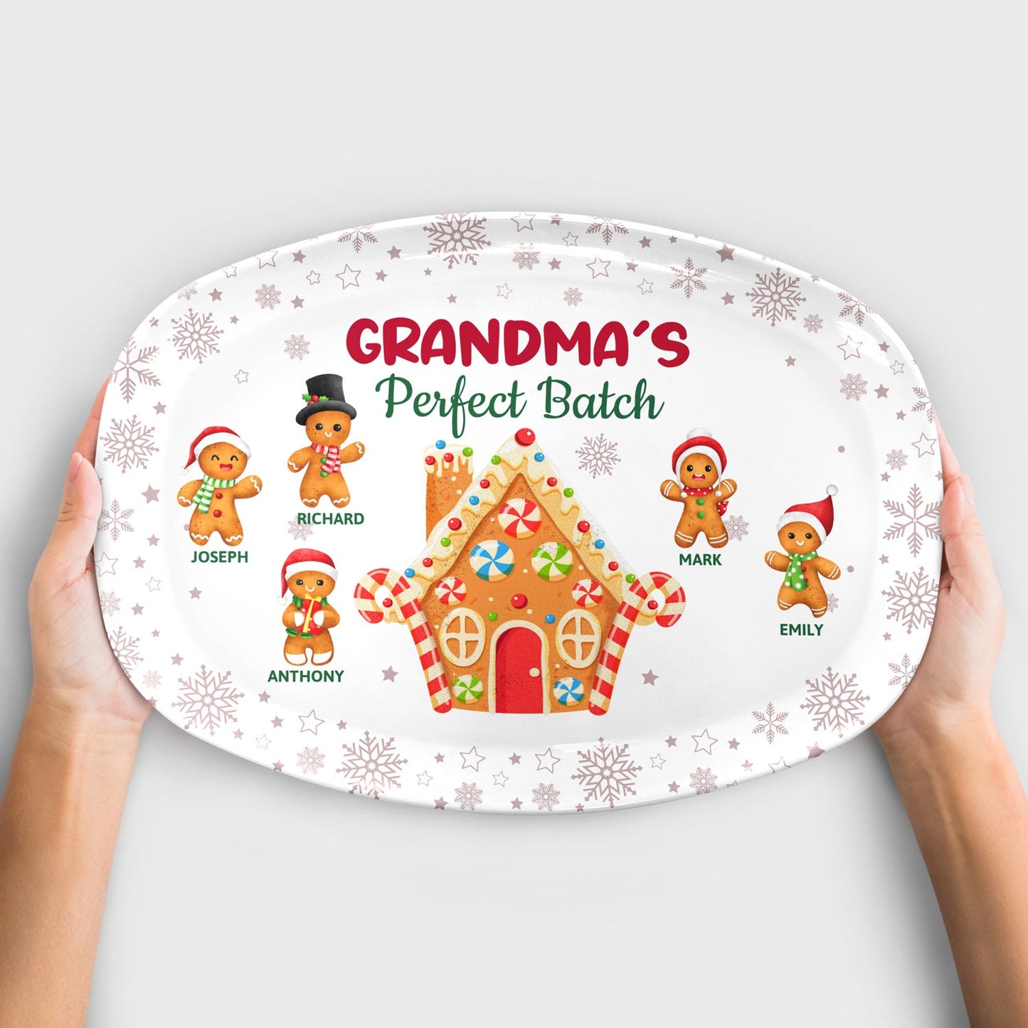 Grandma's Perfect Batch - Christmas, Loving Gift For Mom, Grandma, Grandparents, Family - Personalized Plate - furevermama