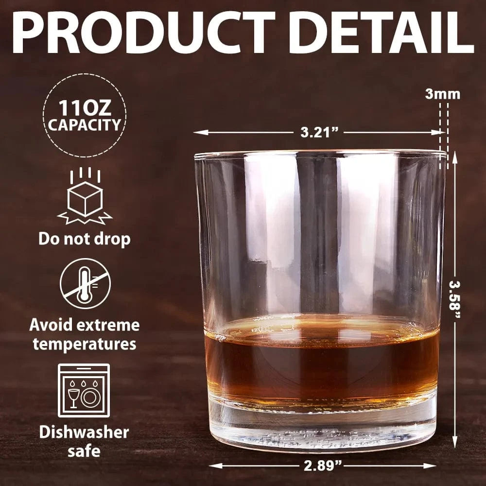 Never Too Far To Drink Together - Personalized Engraved Whiskey Glass