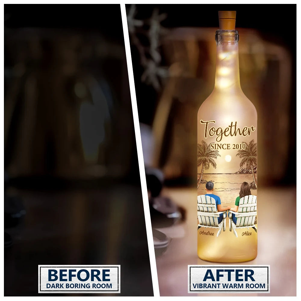 Back Sitting Couple You And Me We Got This - Personalized Bottle Light - furevermama