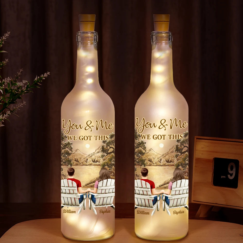 Back Sitting Couple You And Me We Got This - Personalized Bottle Light - furevermama