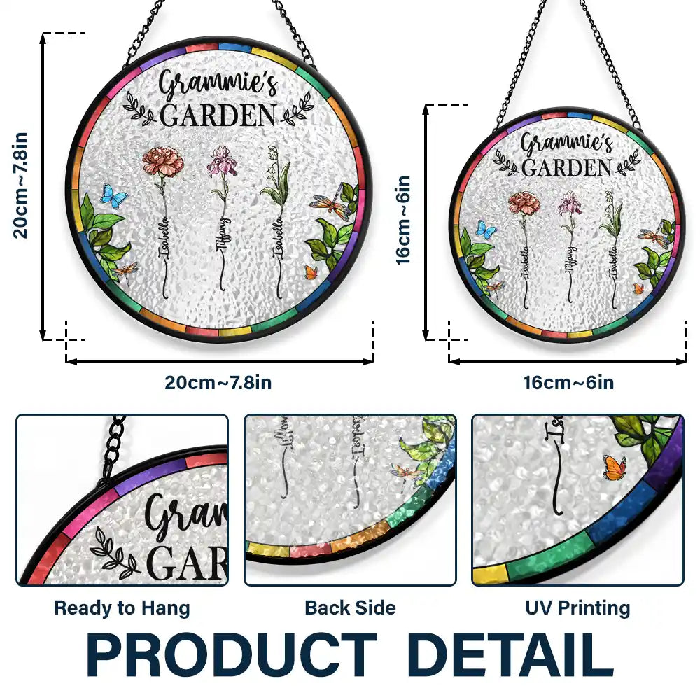 Grandma's Garden - Personalized Birth Flower Stained Glass Suncatcher - furevermama