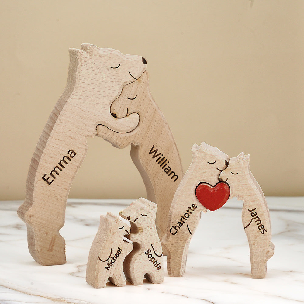 Hunging Bear Family Wooden Puzzles
