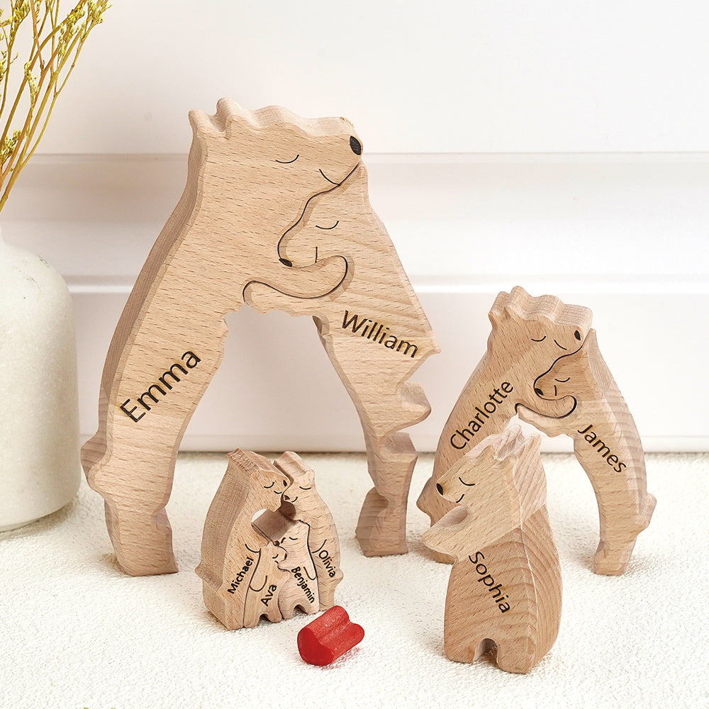Hunging Bear Family Wooden Puzzles