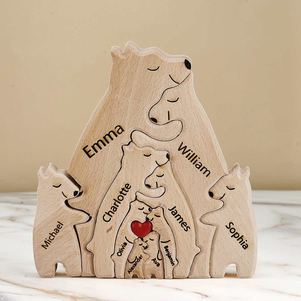Hunging Bear Family Wooden Puzzles