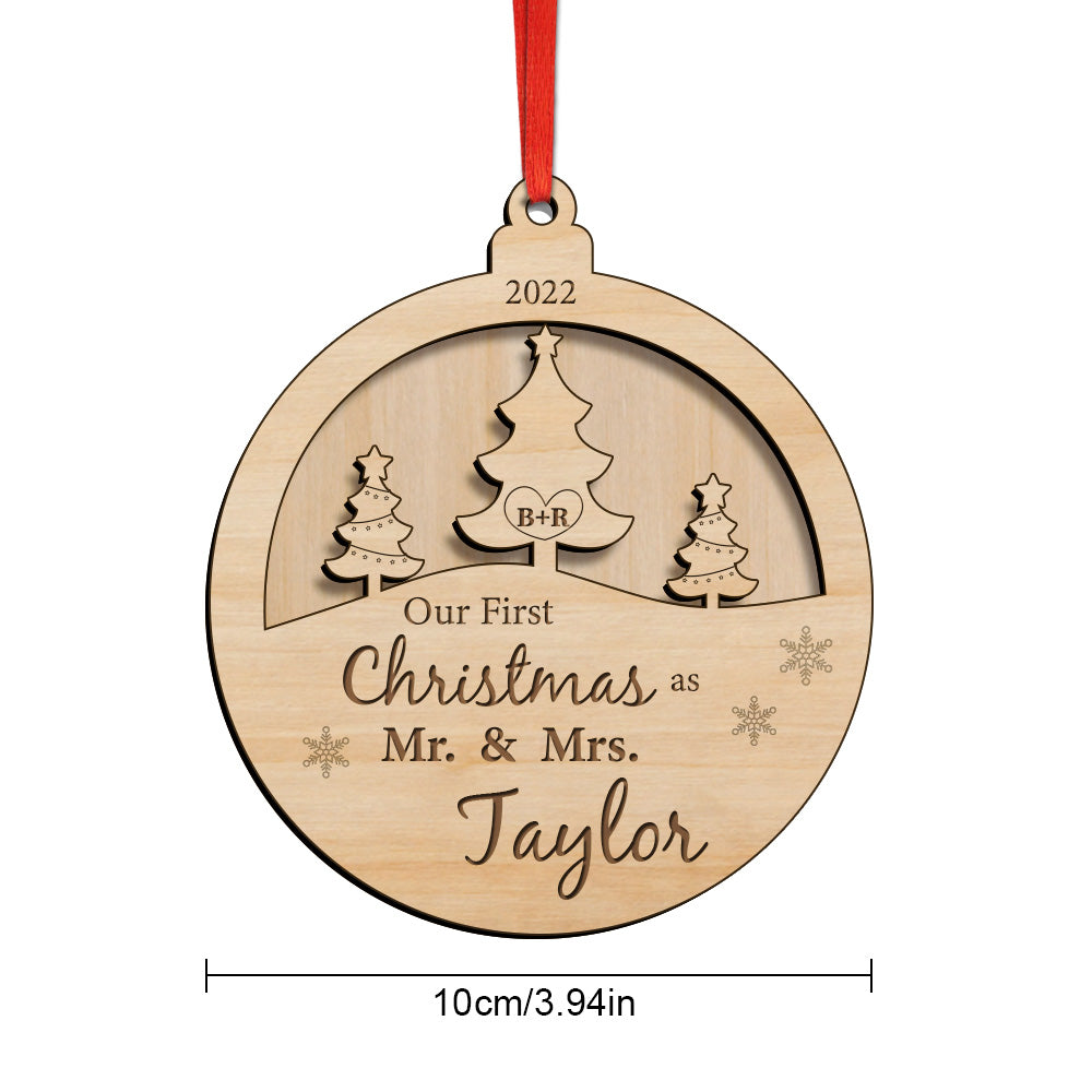 Personalized Our First Christmas Ornament Christmas - Gift Idea for Newlyweds - furevermama