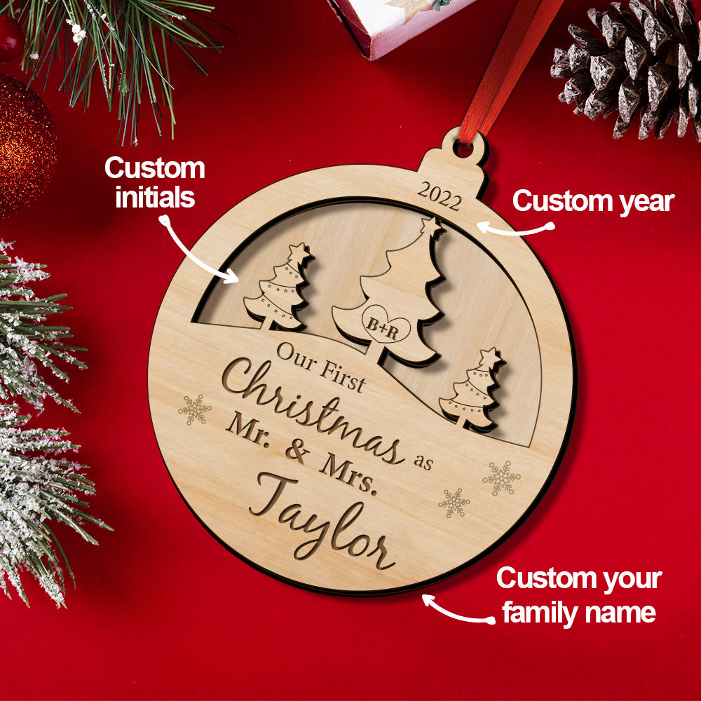 Personalized Our First Christmas Ornament Christmas - Gift Idea for Newlyweds - furevermama