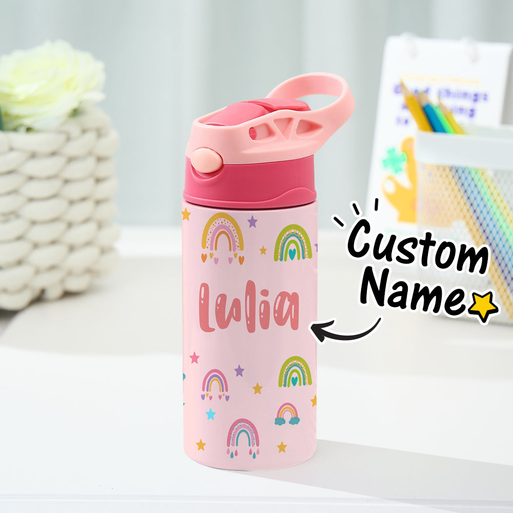 Custom Name Rainbow Stainless Steel Water Cup Children's Day Gift for Kids - furevermama