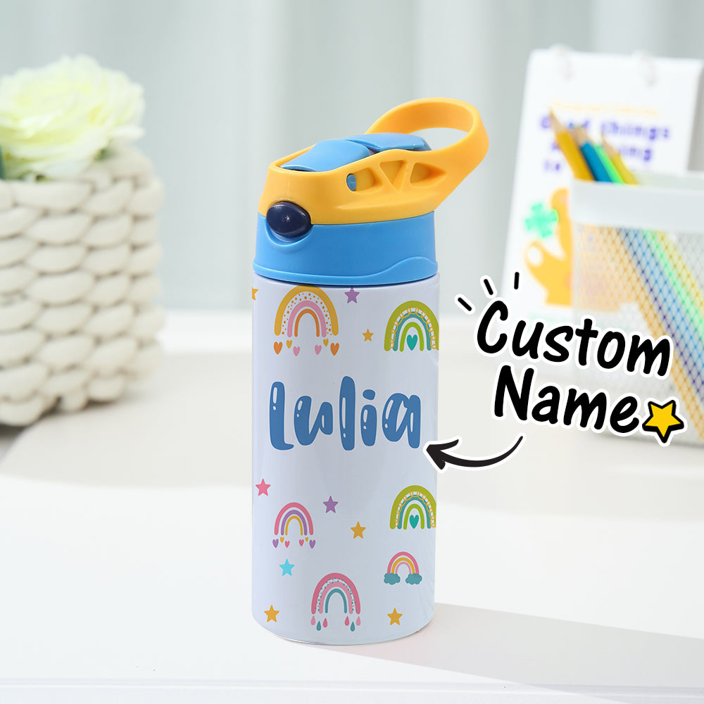 Custom Name Rainbow Stainless Steel Water Cup Children's Day Gift for Kids - furevermama