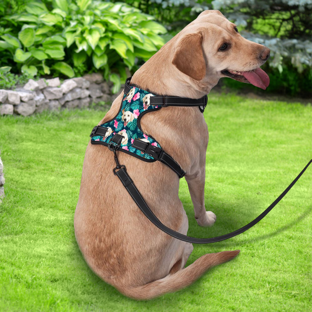 Custom Hawaiian Style Dog Harness Adjustable Reflective Vest