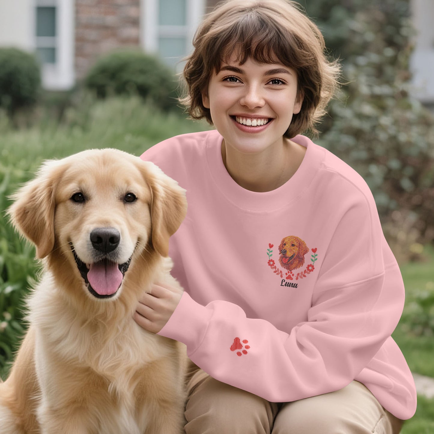 Custom Pet Embroidered Sweatshirt