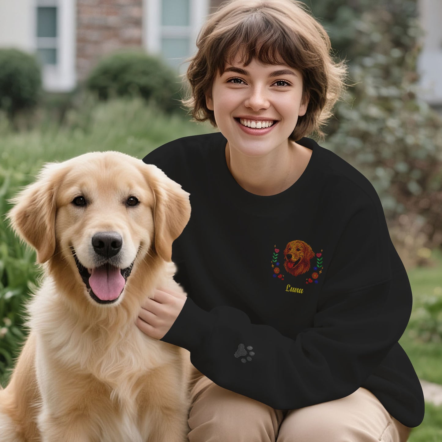 Custom Pet Embroidered Sweatshirt