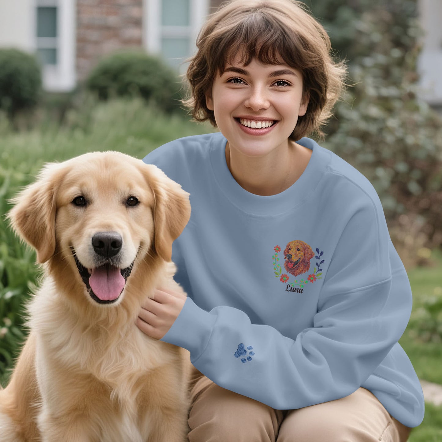 Custom Pet Embroidered Sweatshirt