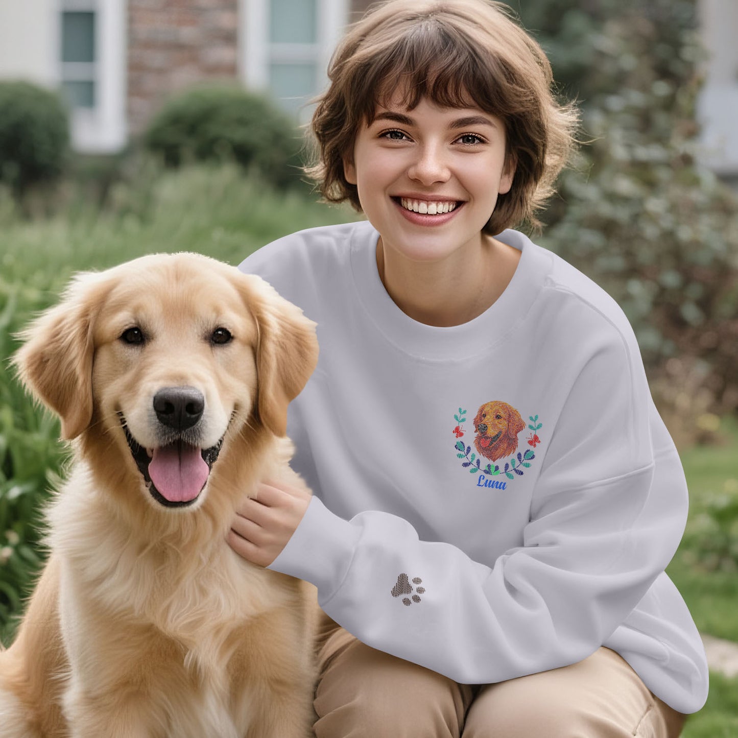 Custom Pet Embroidered Sweatshirt