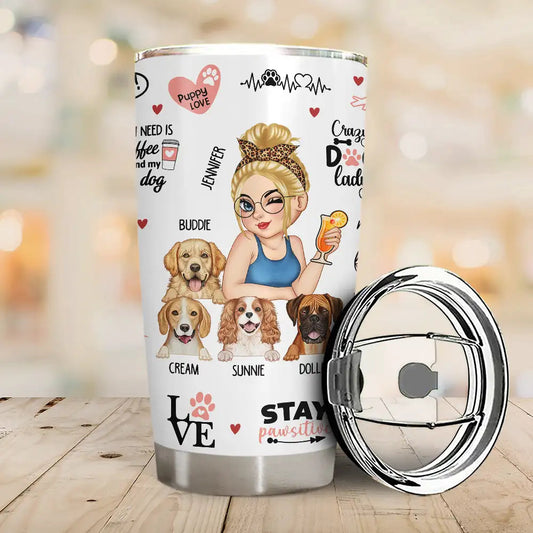 Best Dog Mom Personalized 20oz Tumbler - Gift To Dog Mom - furevermama