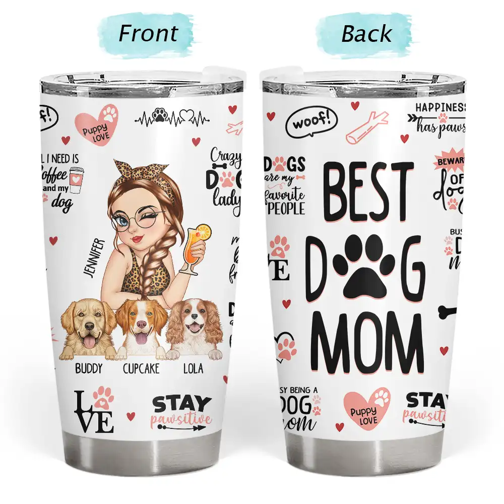 Best Dog Mom Personalized Tumbler - furevermama