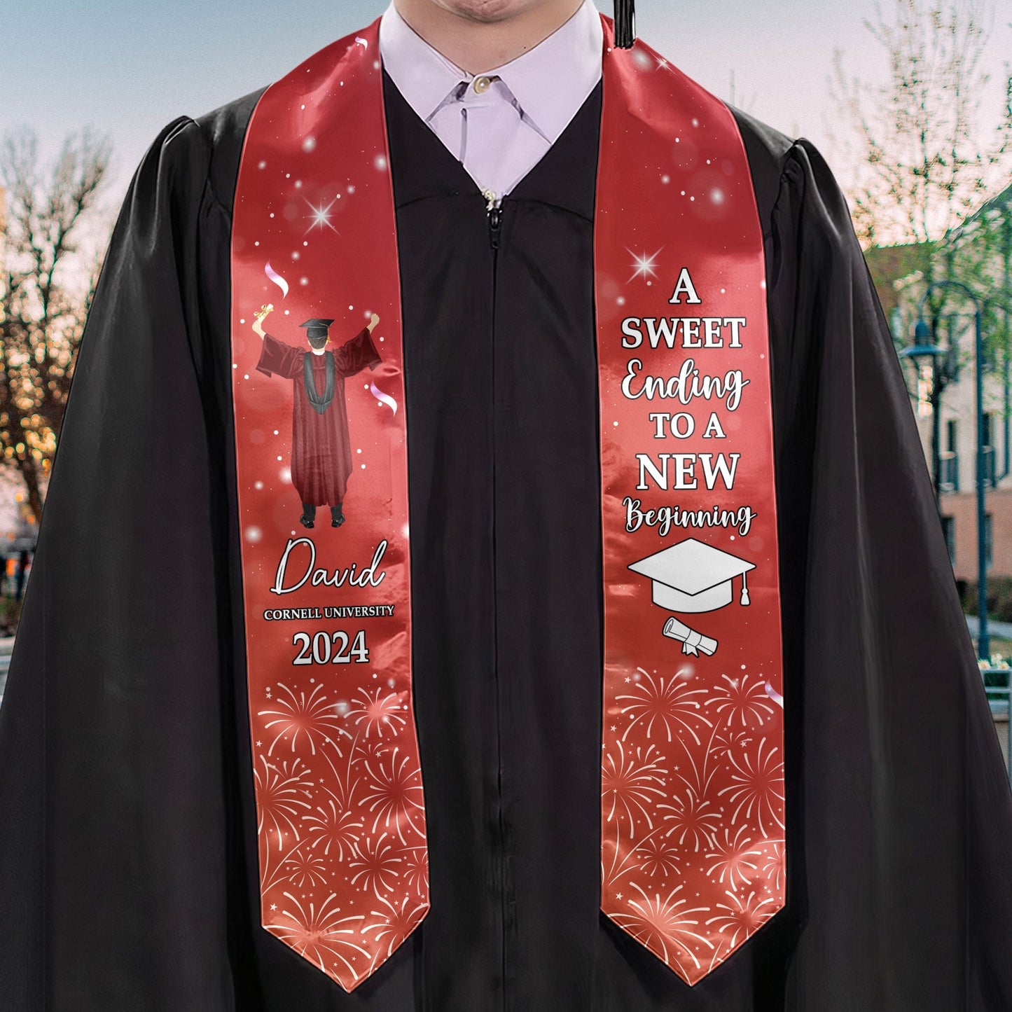 Graduation Stole A Sweet Ending To A New Beginning - Personalized Graduation Stole - furevermama
