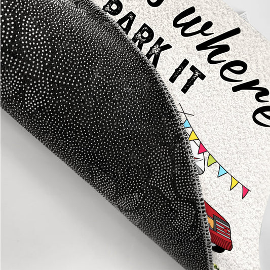 Personalized Doormat - Home Is Where We Park It You And Me And The Dogs - Gift For Dog and Camping Lovers - furevermama