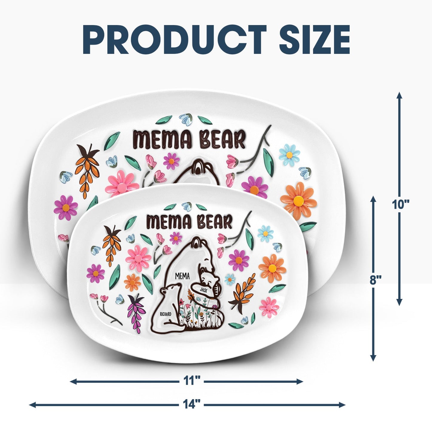 Mama Bear Personalized Plate - Loving Gift For Mom, Mother, Grandma, Grandmother
