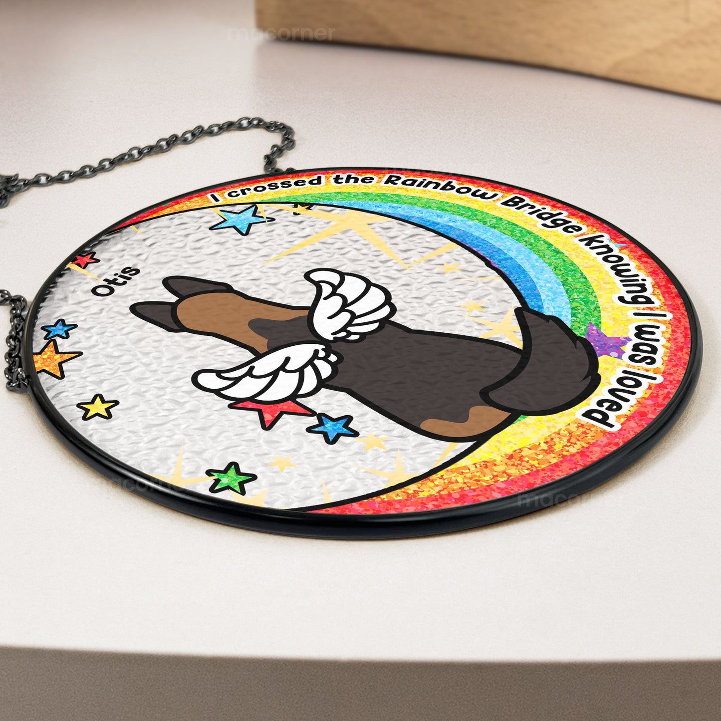 Personalized Stained Glass Suncatcher - Pet Loss Gift For Dog Owner - furevermama