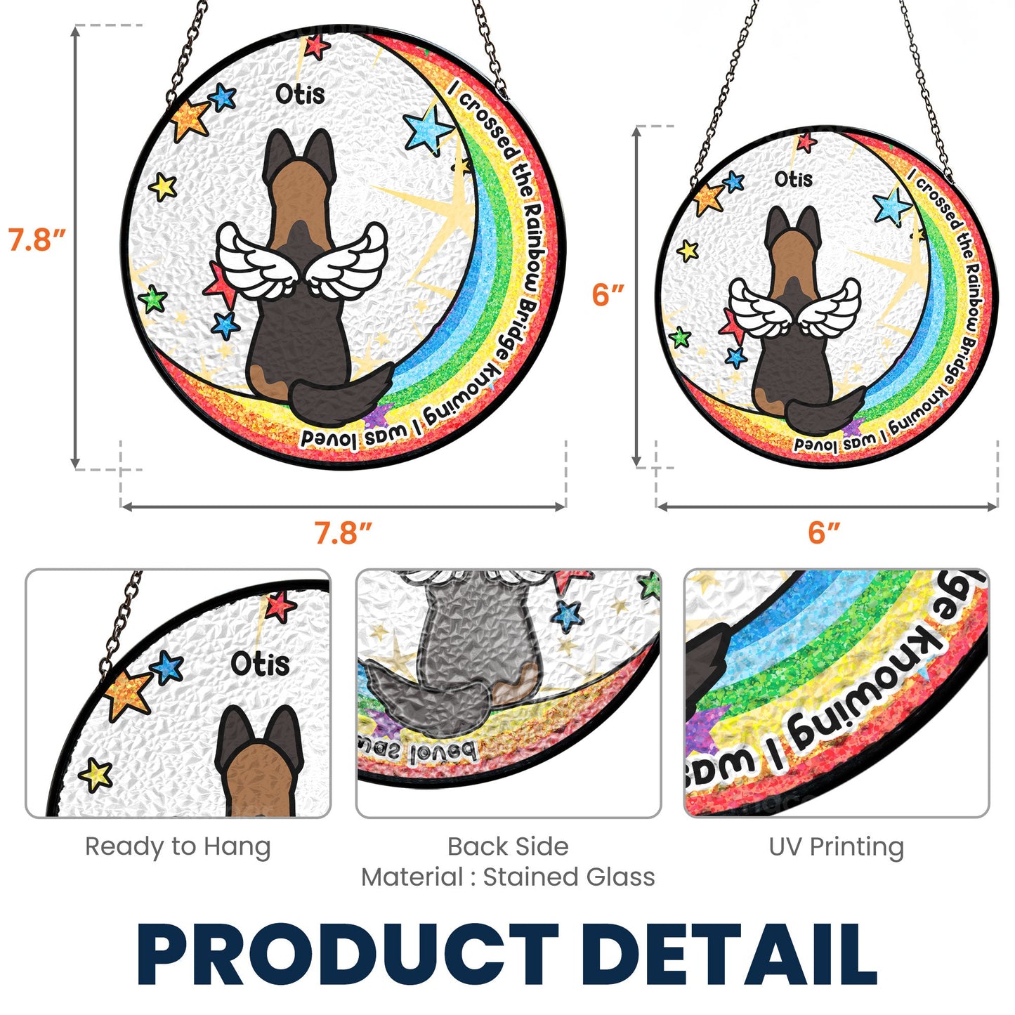 Personalized Stained Glass Suncatcher - Pet Loss Gift For Dog Owner - furevermama