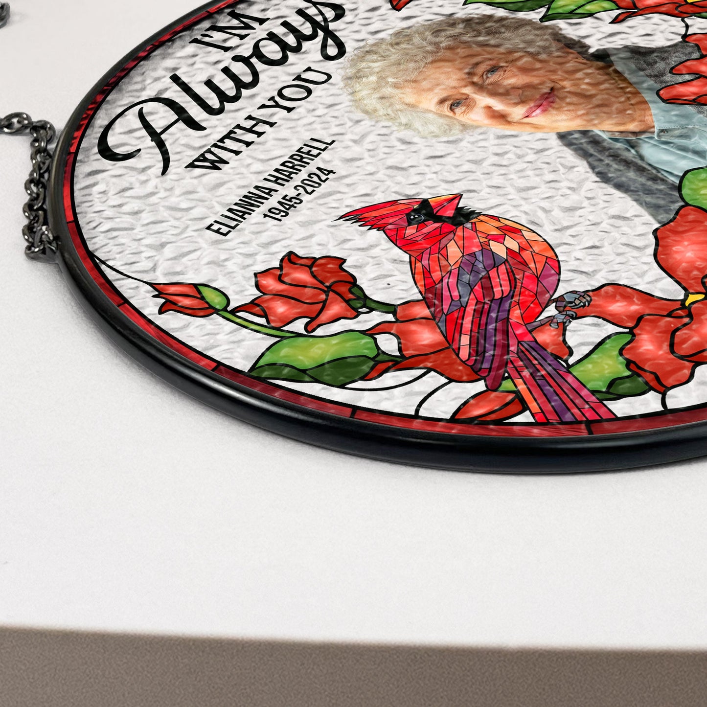 I'm Always With You - Personalized Photo Stained Glass Suncatcher - furevermama