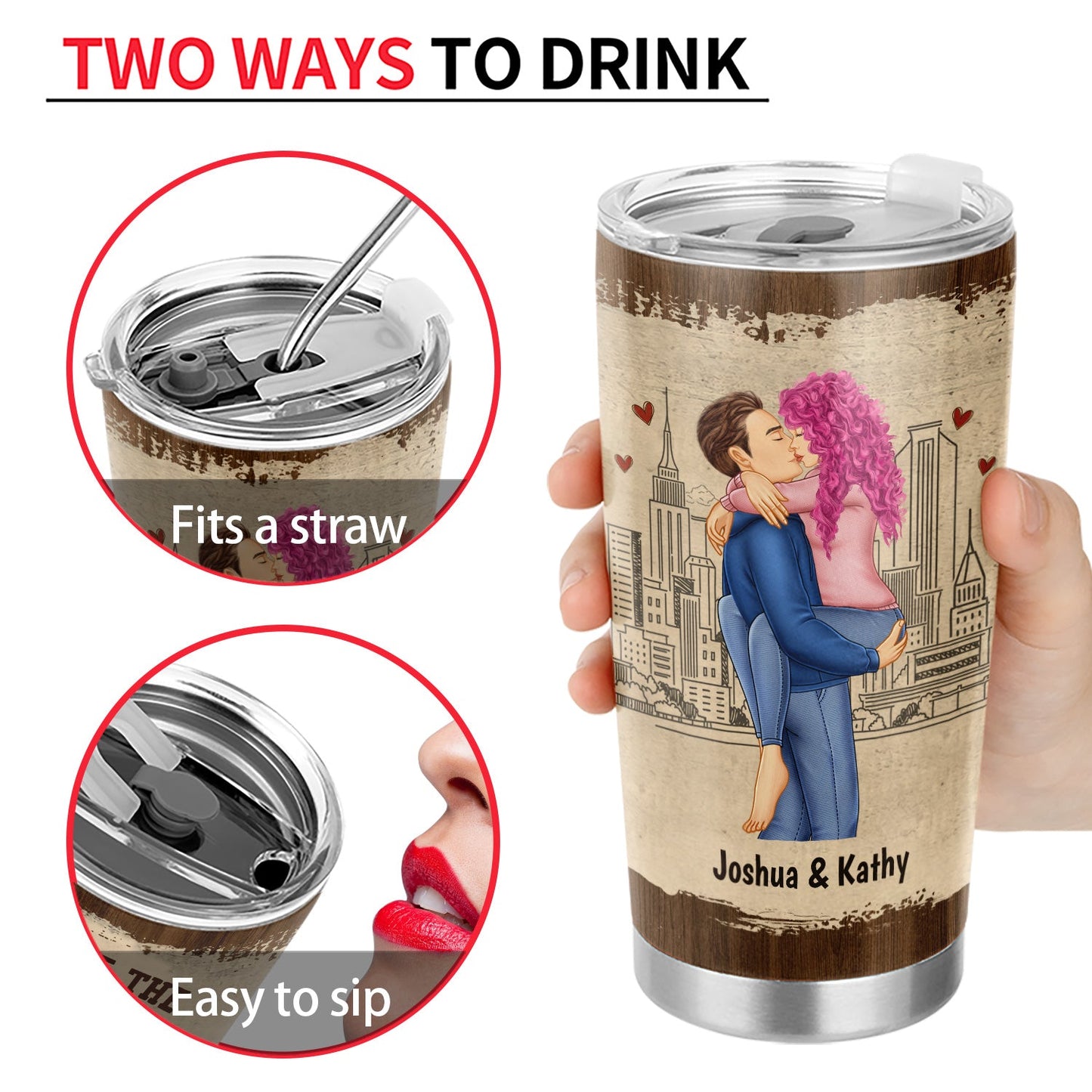 Kissing Couple Best Thing On The Internet - Gift For Couples - Personalized Tumbler - furevermama