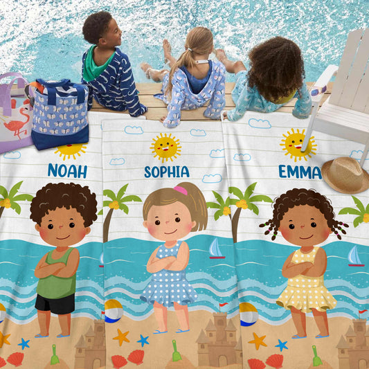 Personalized Kids Beach Towel - furevermama