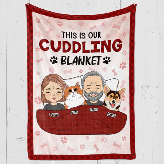 Couple Cuddling Blanket - Personalized Custom Fleece Blanket - furevermama