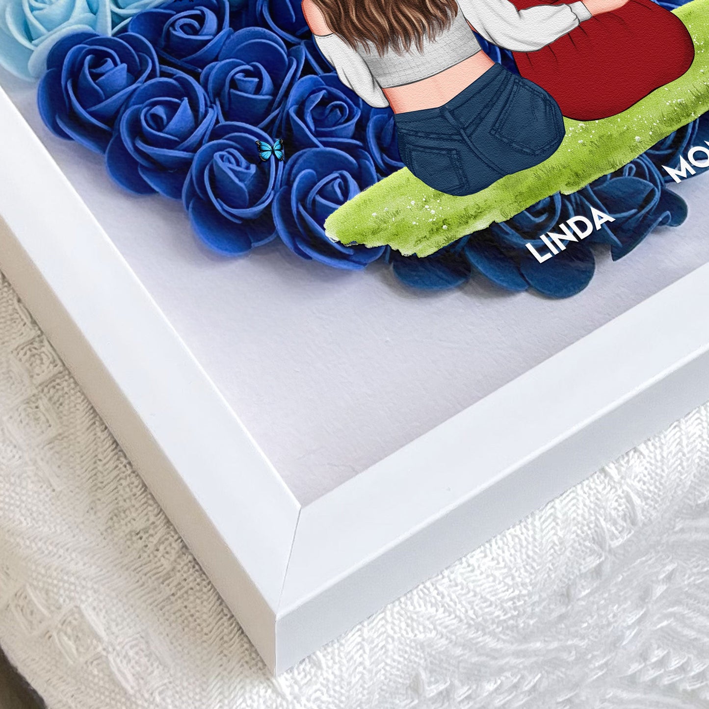 Mother & Daughter Personalized Flower Shadow Box - furevermama