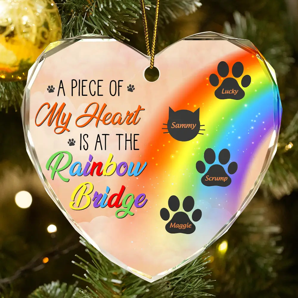 Customized Memorial Pet Heart Shaped Glass Ornament - furevermama