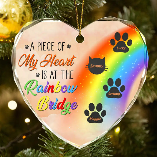 Customized Memorial Pet Heart Shaped Glass Ornament - furevermama