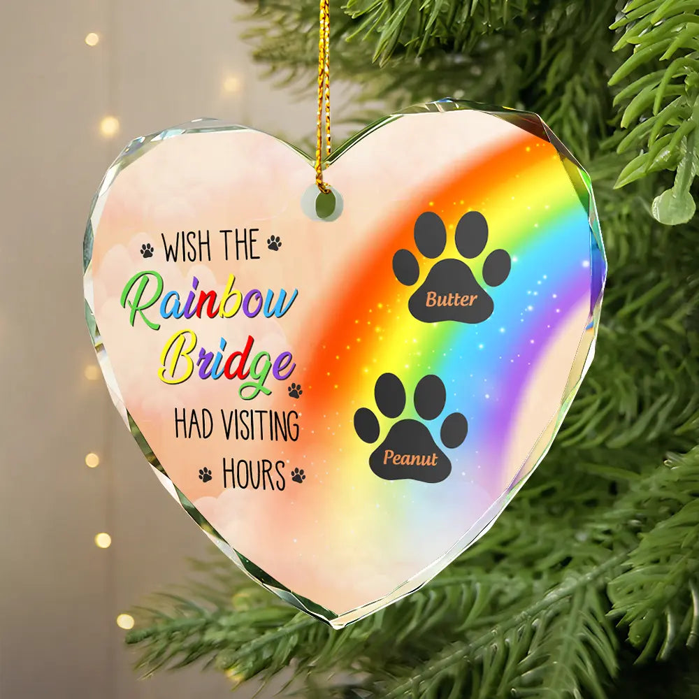 Customized Memorial Pet Heart Shaped Glass Ornament - furevermama
