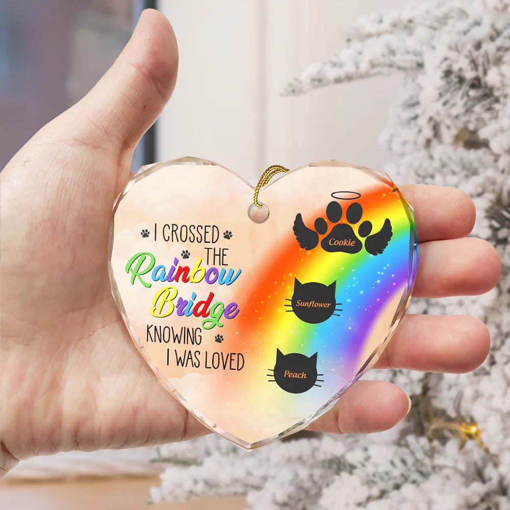 Customized Memorial Pet Heart Shaped Glass Ornament - furevermama