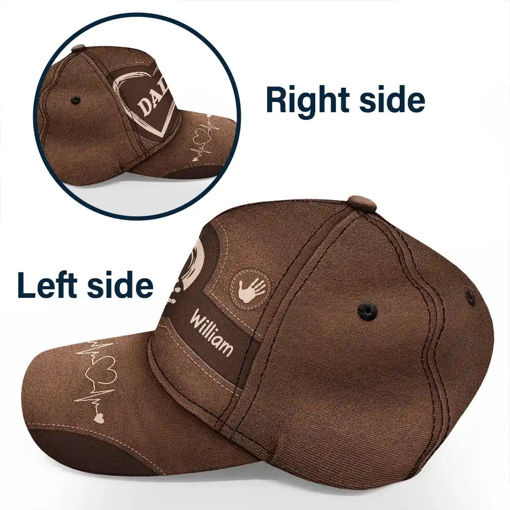 Kids Handprints Cap - Personalized Title and Name - Gift for Mama Dad Grandpa Grandma