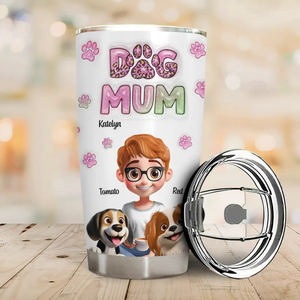Cute Dog Mom Personalized Tumbler - furevermama