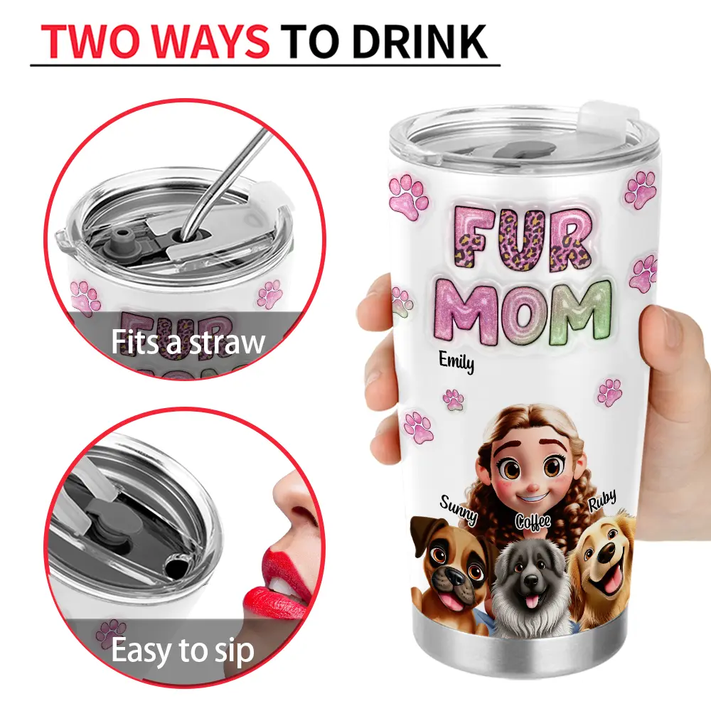 Cute Dog Mom Personalized Tumbler - furevermama