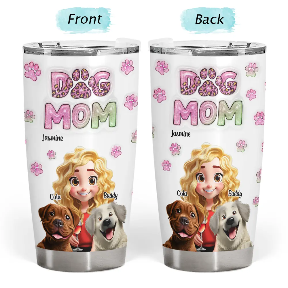 Cute Dog Mom Personalized Tumbler - furevermama