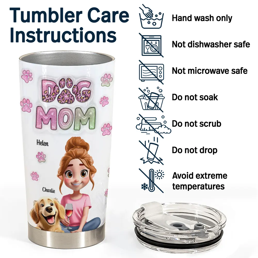 Cute Dog Mom Personalized Tumbler - furevermama