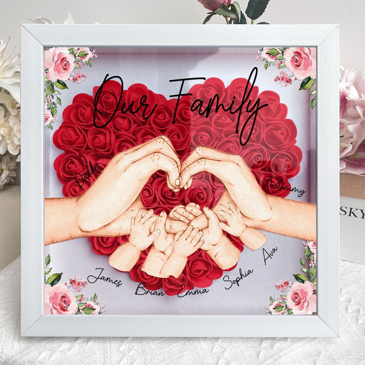 Personalized Flower Shadow Box For Family - furevermama