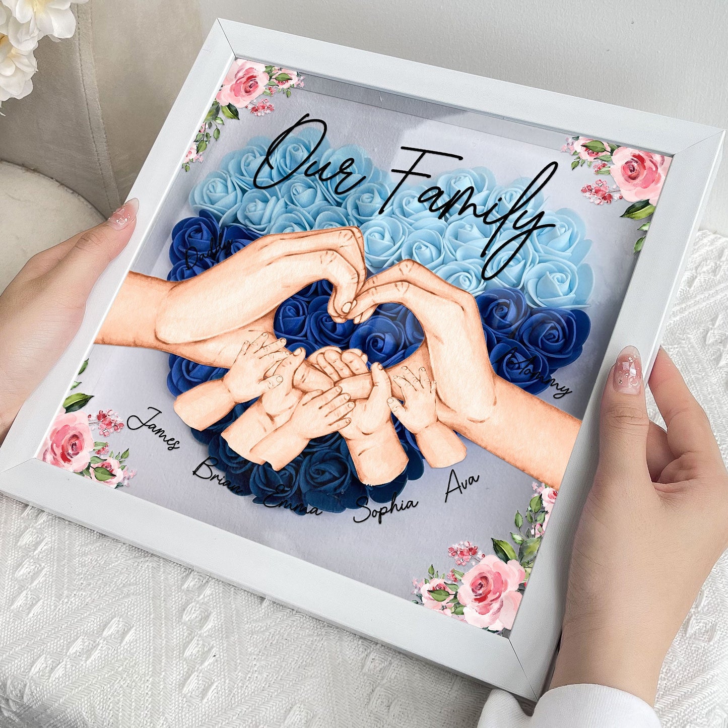 Personalized Flower Shadow Box For Family - furevermama