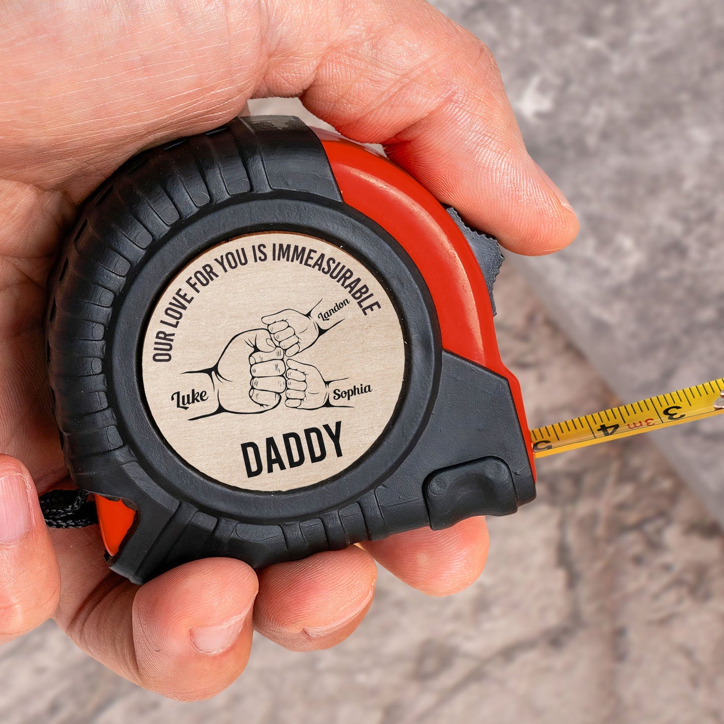 Our Love For You Is Immeasurable - Personalized Tape To Dad