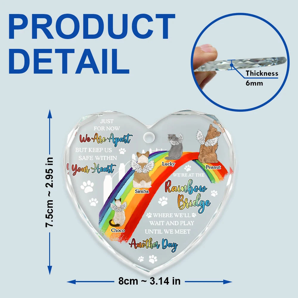 Personalized Pet Memorial Heart Shaped Glass Ornament - With your own messages and name - furevermama
