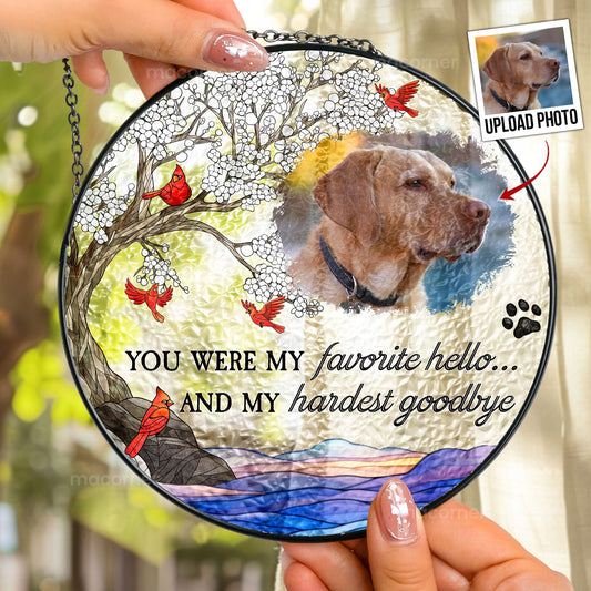 Pet Loss - Personalized Photo Stained Glass Window Hanging Suncatcher - furevermama