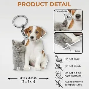 Personalized Photo Acrylic Keychain - Gift To Pet Lovers, Family and Friends